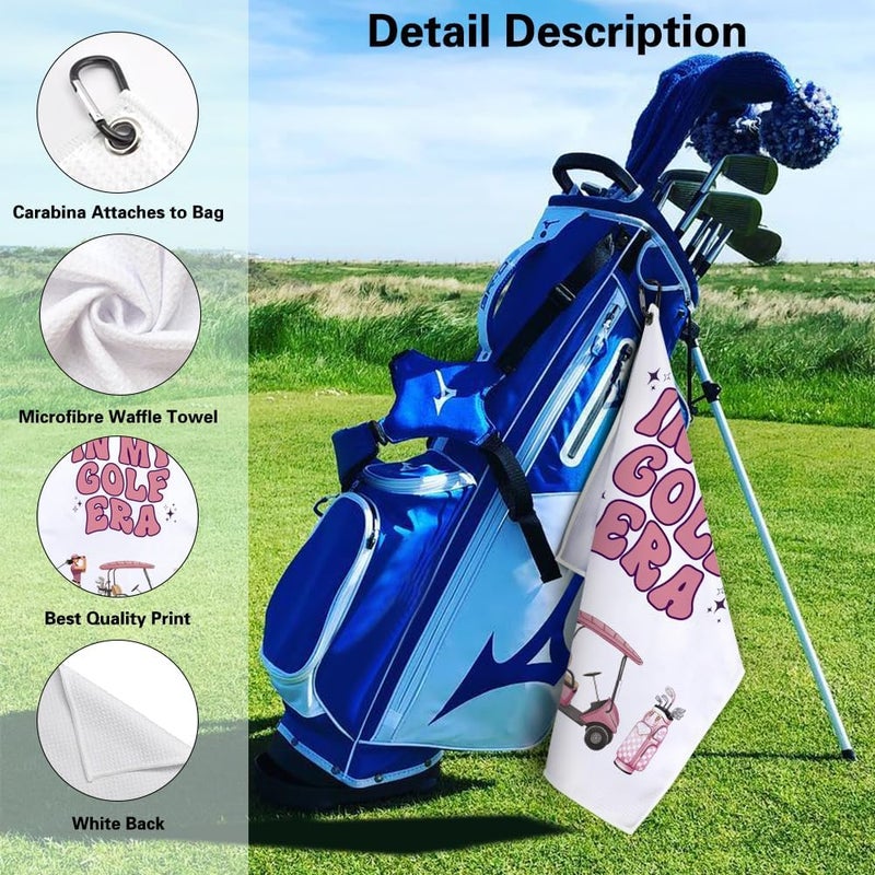 Msticey Pink Printed Microfiber Golf Towel with Clip, Funny Golf Gifts for Her, Mom, Girlfriend, Mother's Day, Birthday Gifts, Women's Golf Accessories - Image 3